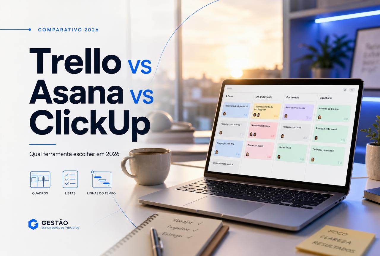 Trello vs Asana vs ClickUp: Qual Escolher em 2026?
